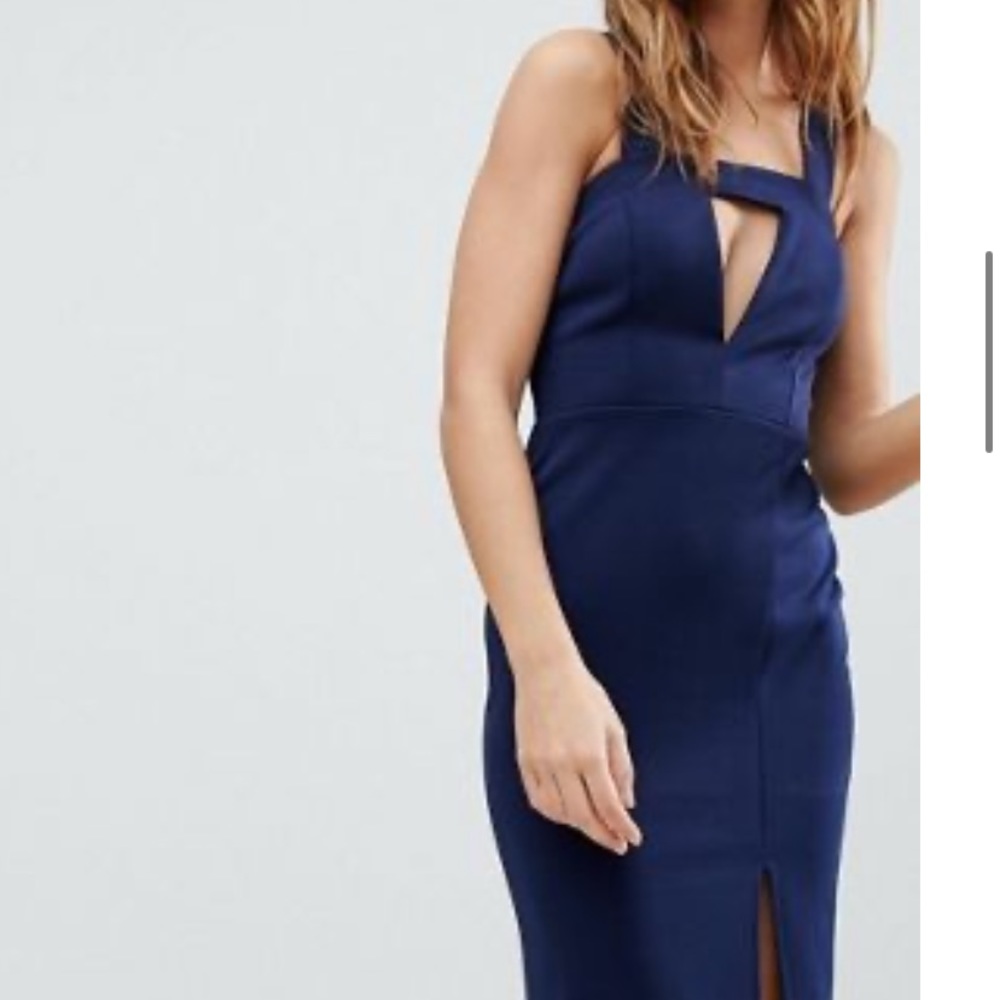 ASOS Design deep plunge body on maxi dress